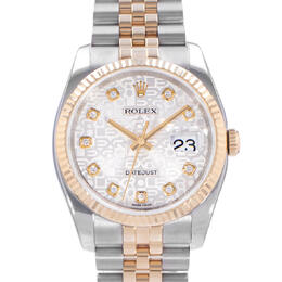 Pre-owned Rolex Datejust 36 Automatic Chronometer with Diamond Silver Dial "116233 SDJ"