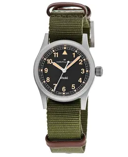 HAMILTON KHAKI FIELD QUARTZ BLACK DIAL FABRIC STRAP WOMEN'S WATCH H69301930