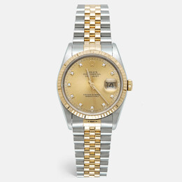 Rolex Datejust 16233 Vintage Yellow Gold Steel Chronometer Automatic Movement