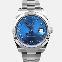 Rolex Datejust Stainless Steel Watch Model 12000456 - Men's Automatic Chronometer with Blue Dial