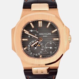 Patek Philippe Nautilus 5712R Automatic Black - Luxury Rose Gold Men's Watch with Black Leather Strap