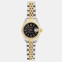 Rolex Datejust 1198970 - Elegant Automatic Ladies Wristwatch in Yellow Gold with Black Dial