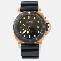 Panerai Submersible PAM02070 Automatic Black 18k Rose Gold Men's Wristwatch 44 mm 1200401