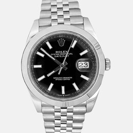Rolex Datejust 126300 Men's Automatic Chronometer Black Dial Stainless Steel