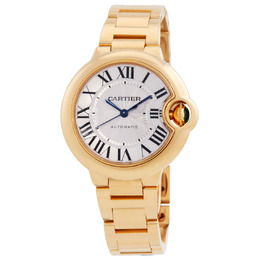 Cartier Ballon Bleu 33mm Automatic Silver Dial Ladies Watch wgbb0045