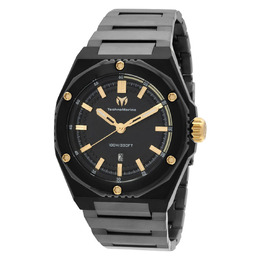 TM-416088 Technomarine Coral Quartz Mens Watch Black Dial