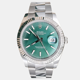 Rolex Datejust 126334 Automatic Mint Green 18K White Gold Men's Watch 41 mm