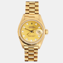 Rolex Datejust 69178 - Women's Automatic Wristwatch with Yellow Gold Case and Champagne Dial, Diamond Accents