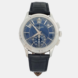 Patek Philippe Ref. 1200771 Men's Wristwatch - Platinum Case Blue Dial Automatic Chronograph Annual Calendar