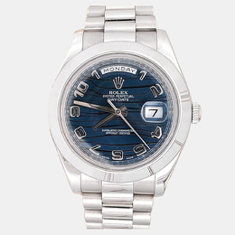 Rolex Day-Date II Ref. 218206 Platinum Ice Blue Dial Men's Watch