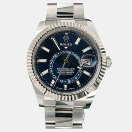 Rolex Sky Dweller 326934 Automatic Blue Dial 18k White Gold Stainless Steel Case Men's Watch Ref:1200756