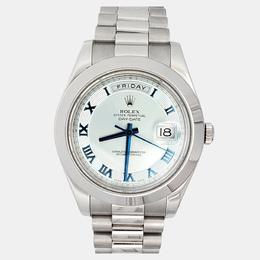 Rolex Day-Date II 218206 Automatic Men's Wristwatch in Platinum Ice Blue Dial