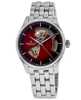 Hamilton Jazzmaster Open Heart Automatic Burgundy Dial Steel Men's Watch h32675170