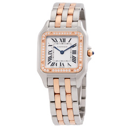 Cartier Panthere Medium Model Diamond Silver Dial Ladies Watch W3PN0015