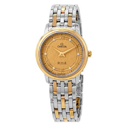 Omega De Ville Prestige Diamond Champagne Dial Ladies Watch 424.20.27.60.58.004