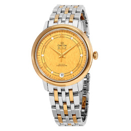 Omega De Ville Yellow Gold Diamond Dial Steel and 18kt Yellow Gold Ladies Watch 424.20.33.20.58.003