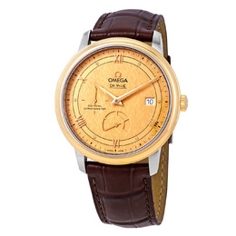 Omega De Ville Prestige Co-Axial Automatic Diamond Champagne Dial Mens Watch 424.23.40.21.08.001
