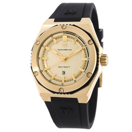Technomarine Coral Quartz Gold Dial Watch for Women - Elegant Ladies' Timepiece
