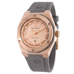 Technomarine Ladies Coral Quartz Watch tm-416081 Rose Gold Dial Two-tone Grey and Rose Gold Case