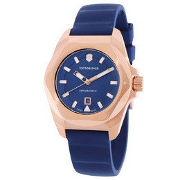 Victorinox I.N.O.X. Small Quartz Ladies Watch - Blue Dial, Rose Gold Tone (242035)