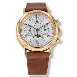 Pre-owned Breguet Classique Perpetual Calendar Chronograph Silver-tone Dial Unisex Watch 3617