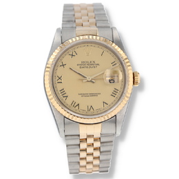 crj Pre-owned Rolex Datejust 16233 Automatic Chronometer Champagne Dial Unisex Watch