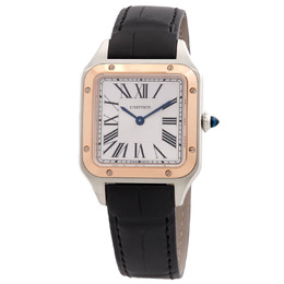Cartier Santos-Dumont W2SA0038 Unisex Quartz Watch with Satin Silver Dial