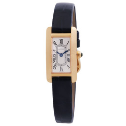 Cartier American Tank Quartz Silver Dial Ladies Watch WGTA0353