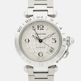 W31078M7 Cartier Pasha C GMT Automatic Silver Stainless Steel Men's Watch
