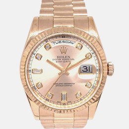 Rolex Day Date 118235 Women's Automatic Rose Gold Diamond Watch