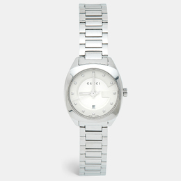 Gucci Silver Dial Diamond Stainless Steel GG2570 YA142504 Women's Wristwatch 28.50mm
