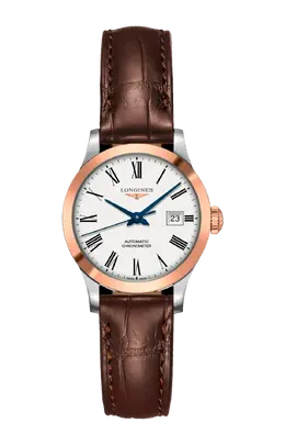 Часы Longines Record collection с розовым золотом 30 мм l2.321.5.11.2