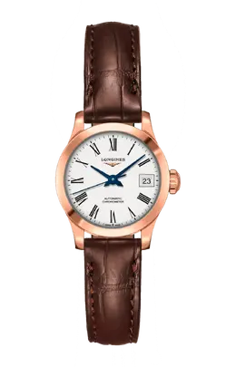 Часы Longines Record collection из розового золота 26 мм l2.320.8.11.2