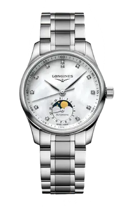 Часы Longines Master collection с бриллиантами и перламутром 34 мм l2.409.4.87.6