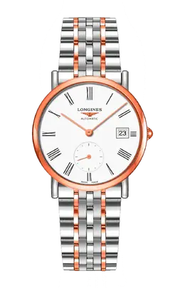 Часы Elegant collection Longines из стали и розового золота 34,50 мм l4.312.5.11.7