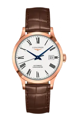 Часы Longines Record collection с розовым золотом 38,50 мм l2.820.8.11.2