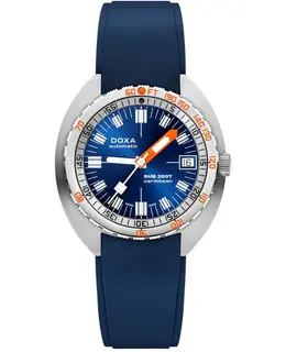 Doxa Sub 200T Caribbean Automatic Blue Dial Rubber Strap Men's Watch 804.10.201s.32