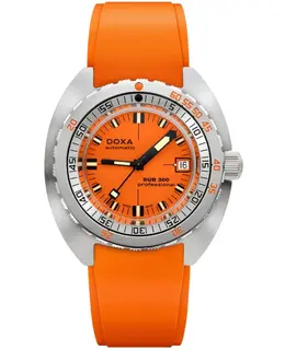 Doxa Sub 300 Professional Automatic Orange Dial Rubber Strap Men's Watch 821.10.351.21