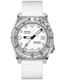 Doxa Sub 600T Whitepearl Dial Fabric Strap Men's Watch 862.10.011.23