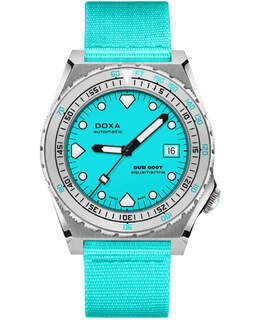 Doxa Sub 600T Aquamarine Automatic Turquoise Dial Fabric Strap Men's Watch 862.10.241.25