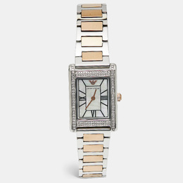 Emporio Armani Mother Of Pearl Crystal Two-Tone Stainless Steel AR11626 Women's Wristwatch - 22.40 mm