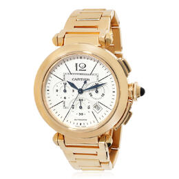 Pre-owned Cartier Pasha De Chronograph Automatic Silver Dial Mens Watch W30201H9