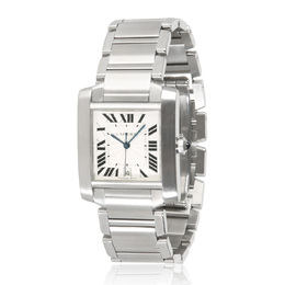 Pre-owned Cartier Tank Francaise Silver Dial Mens Watch W51002Q3