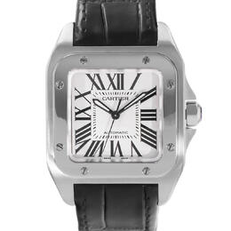 Pre-owned Cartier Santos 100 Automatic Silver Dial Mens Watch w/ Model Reference