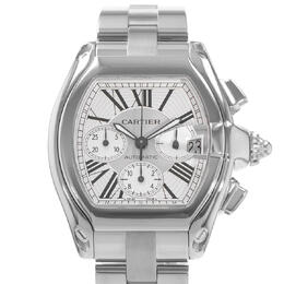 Pre-owned Cartier Roadster Chronograph Automatic Mens Watch W62019X6 Silver Dial