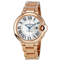 Pre-owned Cartier Ballon Bleu De Cartier Lacquered silvered opaline flinque Dial Ladies Watch w6920068