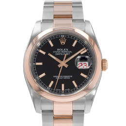 Pre-owned Rolex Datejust 36 Automatic Chronometer Black Dial Mens Watch | Item #116201 BKSO