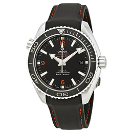 Pre-Owned Omega Seamaster Planet Ocean Black Rubber Mens Watch 23232462101005 om23232462101005