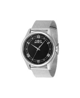 Мужские часы 48479 Celestial Quartz с черным циферблатом и тремя стрелками Invicta, серебряный 21249135 | silver