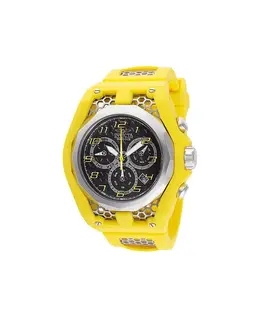 Мужские часы Invicta Racing Quartz Chronograph 47206, черные, с серебристым циферблатом, желтый 21841332 | yellow